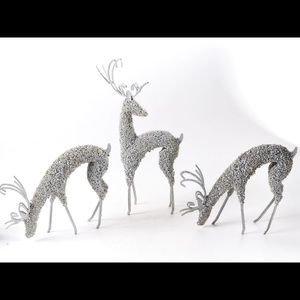 Metal Glitter and Rhinestone Reindeer Ornaments